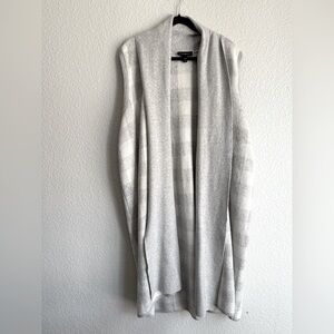 Lane Bryant Gray Open Front Women's sleeveless checkered Sweater cardigan vest